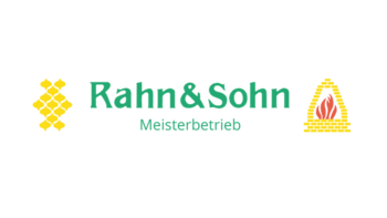 Das Logo von Rahn & Sohn zeigt den Firmennamen in grüner Schrift und ein gelbes Symbol mit Flammen.