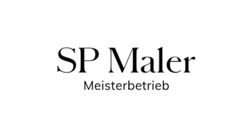 Das Logo zeigt den Schriftzug 'SP Maler' in eleganter Schriftart, darunter steht 'Meisterbetrieb' in kleinerer Schrift.