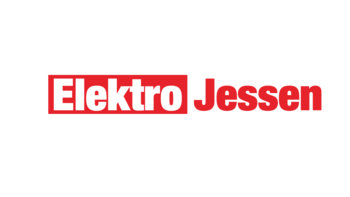 Das Logo von Elektro Jessen zeigt den Firmennamen in kräftigen roten Buchstaben auf weißem Hintergrund.
