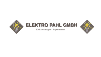 Das Logo von Elektro Pahl GmbH zeigt eine Glühbirne mit strahlenden Linien und dem Firmennamen in fetter Schrift.