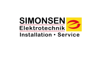 Das Logo von Simonsen Elektrotechnik zeigt den Firmennamen in kräftigen Buchstaben mit einem gelben Hintergrund.